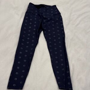 NEW Beyond Yoga Navy Leggings with Smily Face Pattern